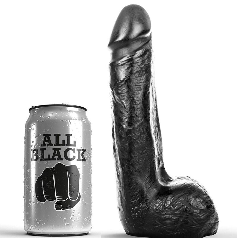 ALL BLACK - SOFT BLACK REALISTIC DILDO 20 CM tuotteen kuva-musta-dildo