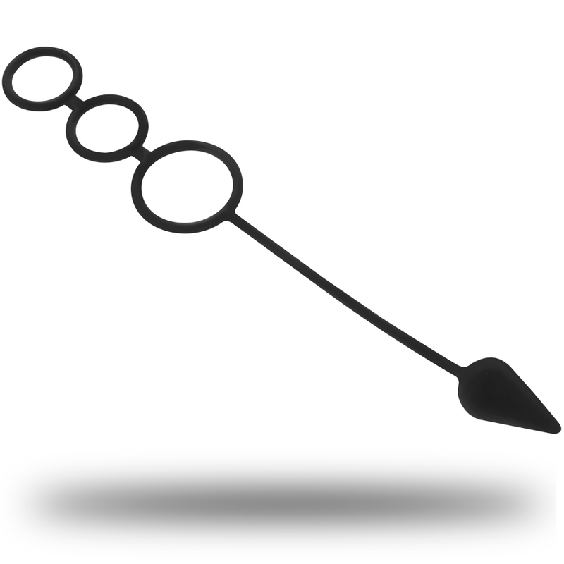 Kivesrenkaat ja anaalitappi. Kuva sivusta.