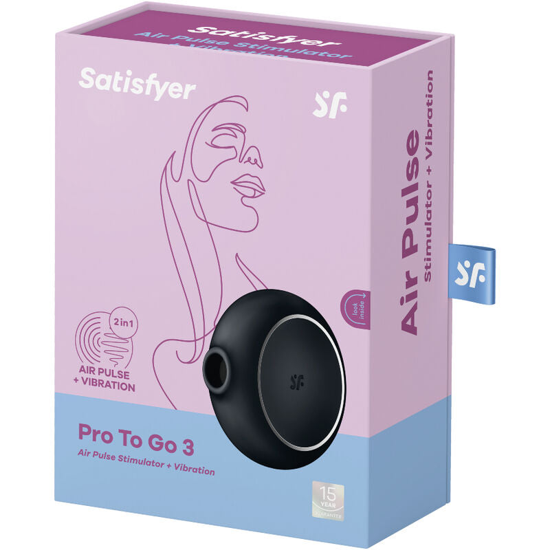 Satisfyer - Pro To Go 3 klitoriskiihotin plus vibraattori musta tuotepakkaus