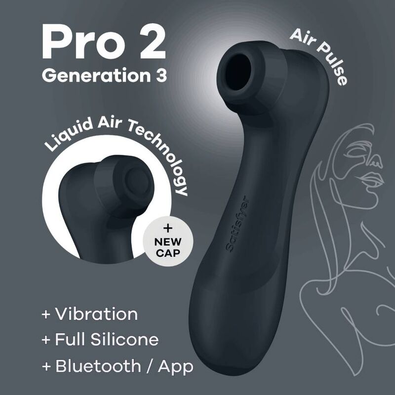 Satisfyer - Pro 2 Generation 3 + App musta tuotekuva