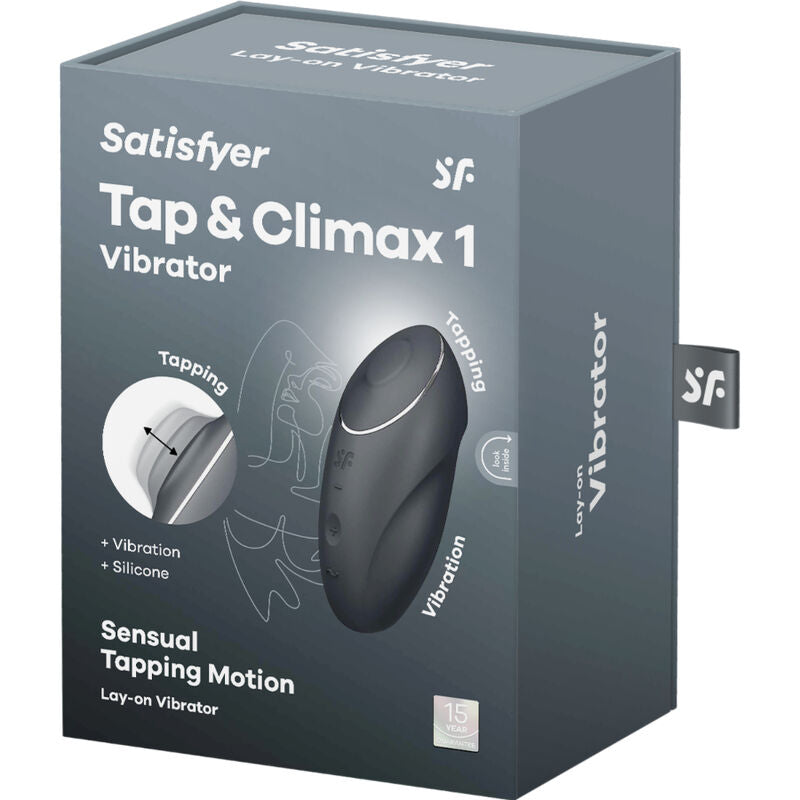 Satisfyer - Tap & Climax vibraattori musta pakkaus kuva