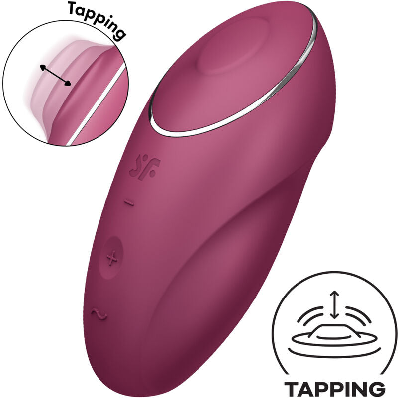 Satisfyer - Tap & Climax vibraattori Tuote esittely kuva punainen