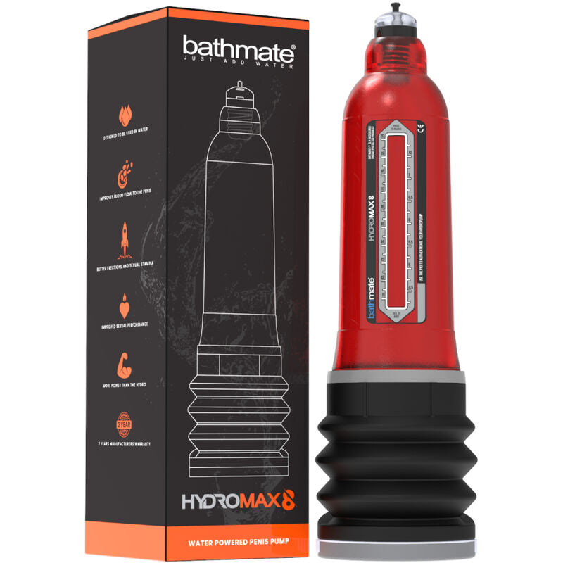 Bathmate - Hydromax 8 penispumppu. Punainen. pakkaus kuva