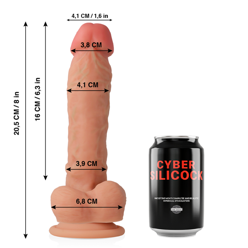 Phemeän dildon mitat.