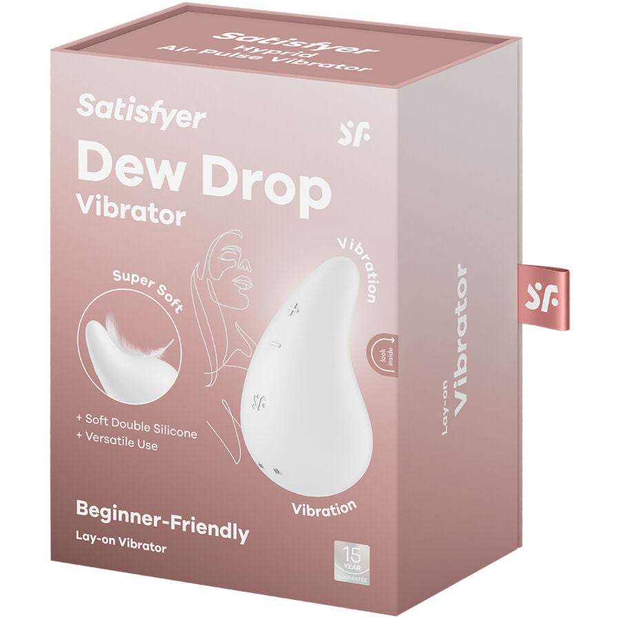 Satisfyer Dew Drop vibraattori valkoinen pakkaus kuva
