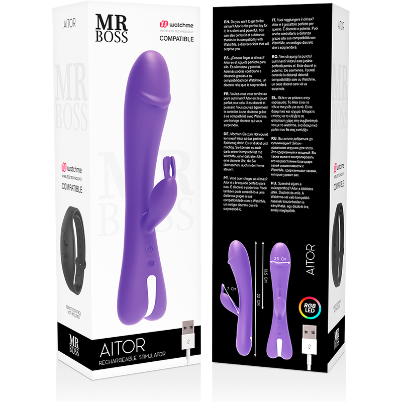 MR BOSS Aitor – Rabbit Vibraattori Watchme-yhteensopiva 22 cm