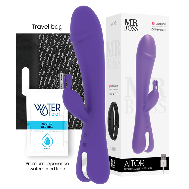 MR BOSS Aitor – Rabbit Vibraattori Watchme-yhteensopiva 22 cm