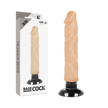 BASECOCK Värisevä Realistinen Dildo 20 cm – Imukuppi & Penisvaippa