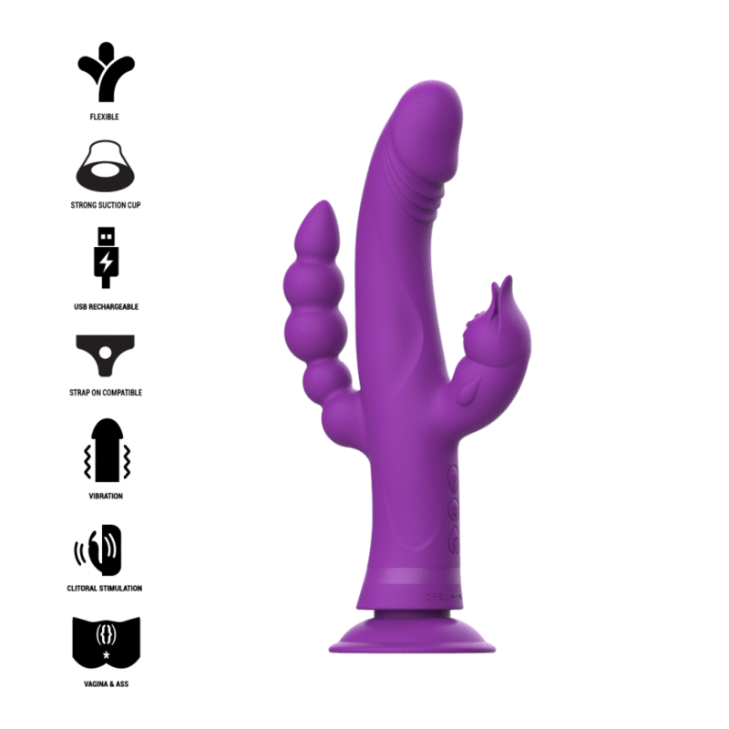 Casanova Triple Pleasure Rabbit Värähtelijä Violetti – G-piste & Klitoris