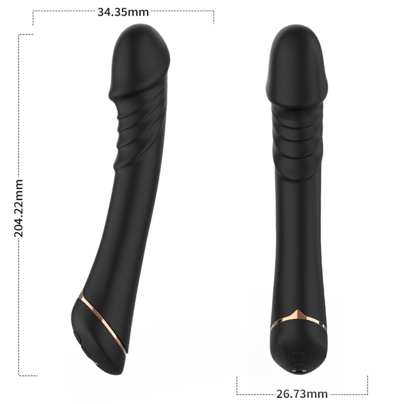 Silikonisen dildo vibraattorin mitat.