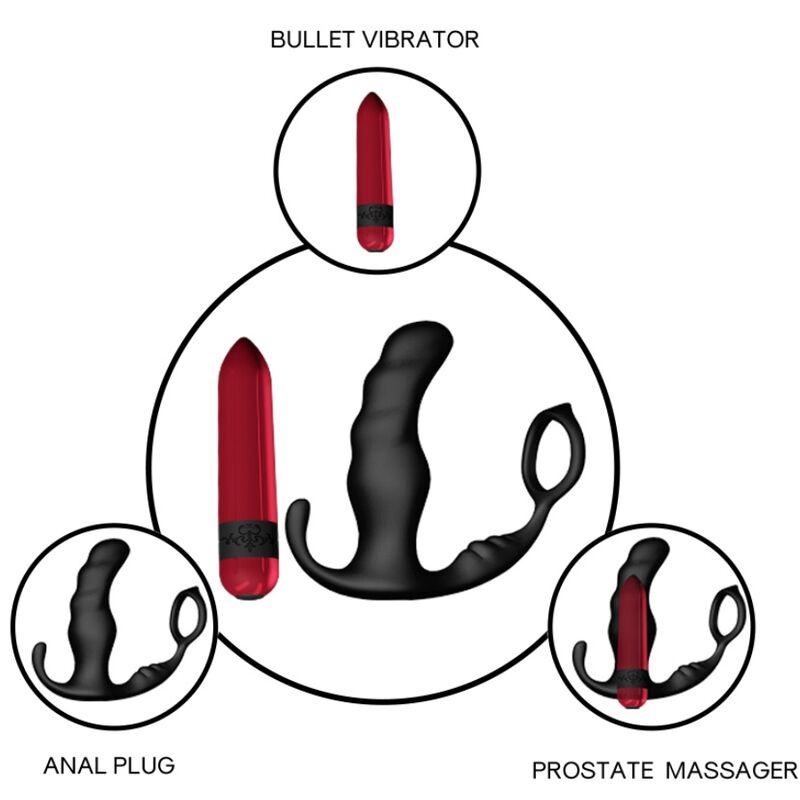 Knight Prostata- ja penisrengasvibraattorin sisällä on bullet vibraattori.