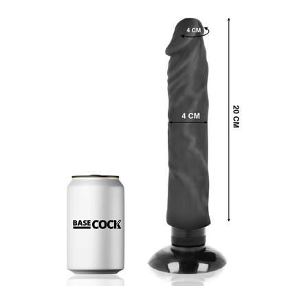 BASECOCK Värisevä Realistinen Dildo 20 cm – Imukuppi & Penisvaippa
