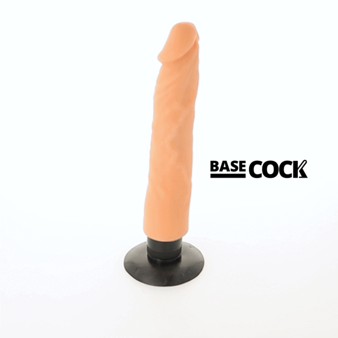 BASECOCK Värisevä Realistinen Dildo 20 cm – Imukuppi & Penisvaippa