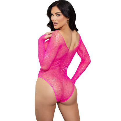 LEG AVENUE - CRYSTALIZED LONG SLEEVE BODYSUIT GREEN