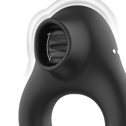Vibraatiorengas Licking-efektillä – Pariskunnille, USB-ladattava