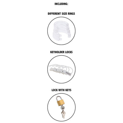 HIDDEN DESIRE - EXTREME CHASTITY COCK CAGE ACRYLIC ADJUSTABLE CLEAR