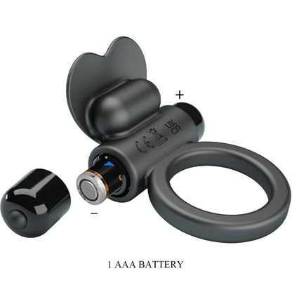 PRETTY LOVE - DEBONAIRE VIBRATING RING RABBIT 10 VIBRATIONS BLACK