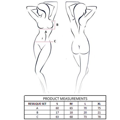 PASSION - RESILQUE BRA + THONG SET WHITE L/XL