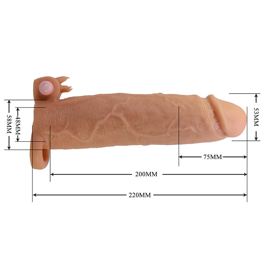PRETTY LOVE - XERXES PENIS SLEEVE WITH CLITORAL STIMULATOR AND VIBRATION