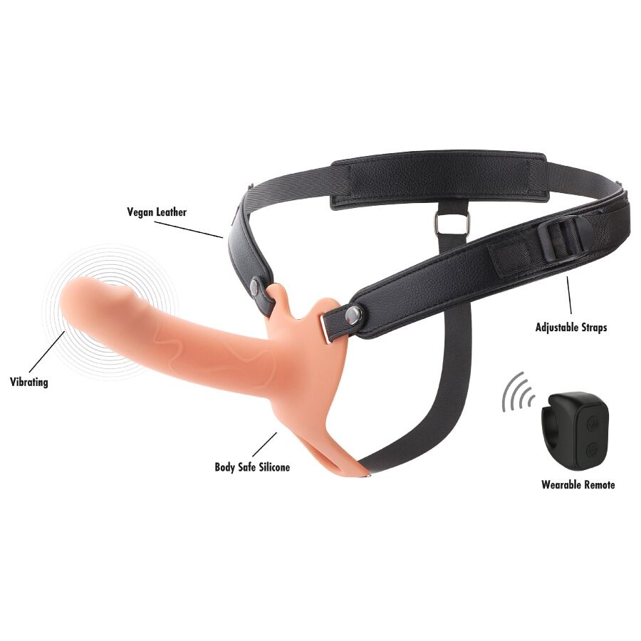 HIDDEN DESIRE - INFERNO VIBRATING PENIS SLEEVE STRAP-ON  16 CM
