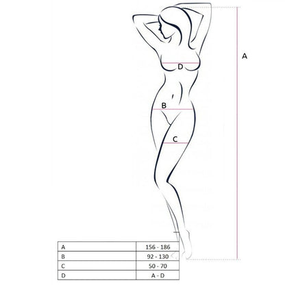PASSION - WOMAN BS057 WHITE BODYSTOCKING ONE SIZE