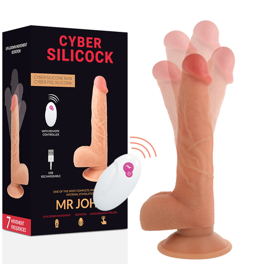 CYBER SILICOCK Mr John – Realistinen Liikkuva Dildo Kauko-ohjauksella 23,9 cm Ø 4,3 cm