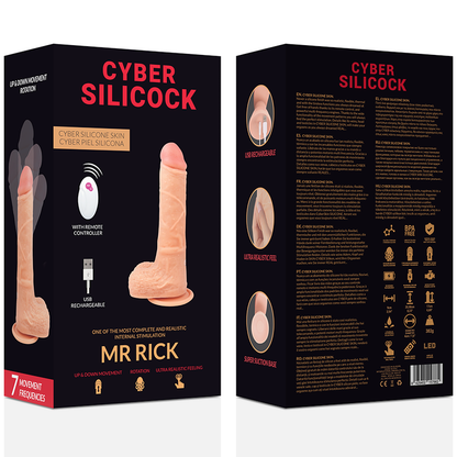 CYBER SILICOCK Mr Rick – Realistinen Liikkuva Dildo Kauko-ohjauksella 20,9 cm Ø 4 cm