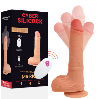 CYBER SILICOCK Mr Rick – Realistinen Liikkuva Dildo Kauko-ohjauksella 20,9 cm Ø 4 cm